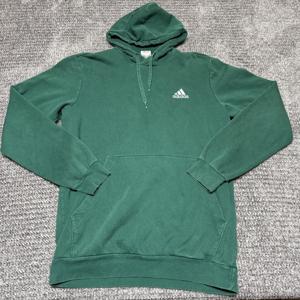 Adidas Mens Hoodie Pullover Sweatshirt Large Tall‎ Green Athletic